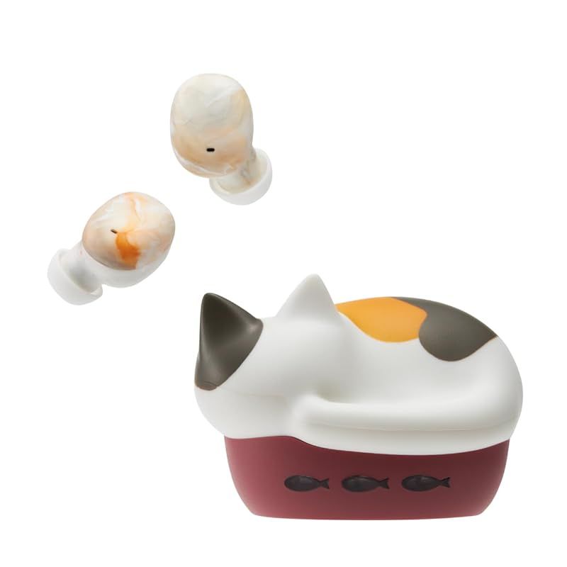 ラディウス radius HP-C28BT 完全ワイヤレスイヤホン NEKO true wireless earphones Bluetooth対応 フルワイヤレス 左右分離型 AAC 軽量 猫 小型 小さい耳 コンパクト おしゃれ かわいい イ