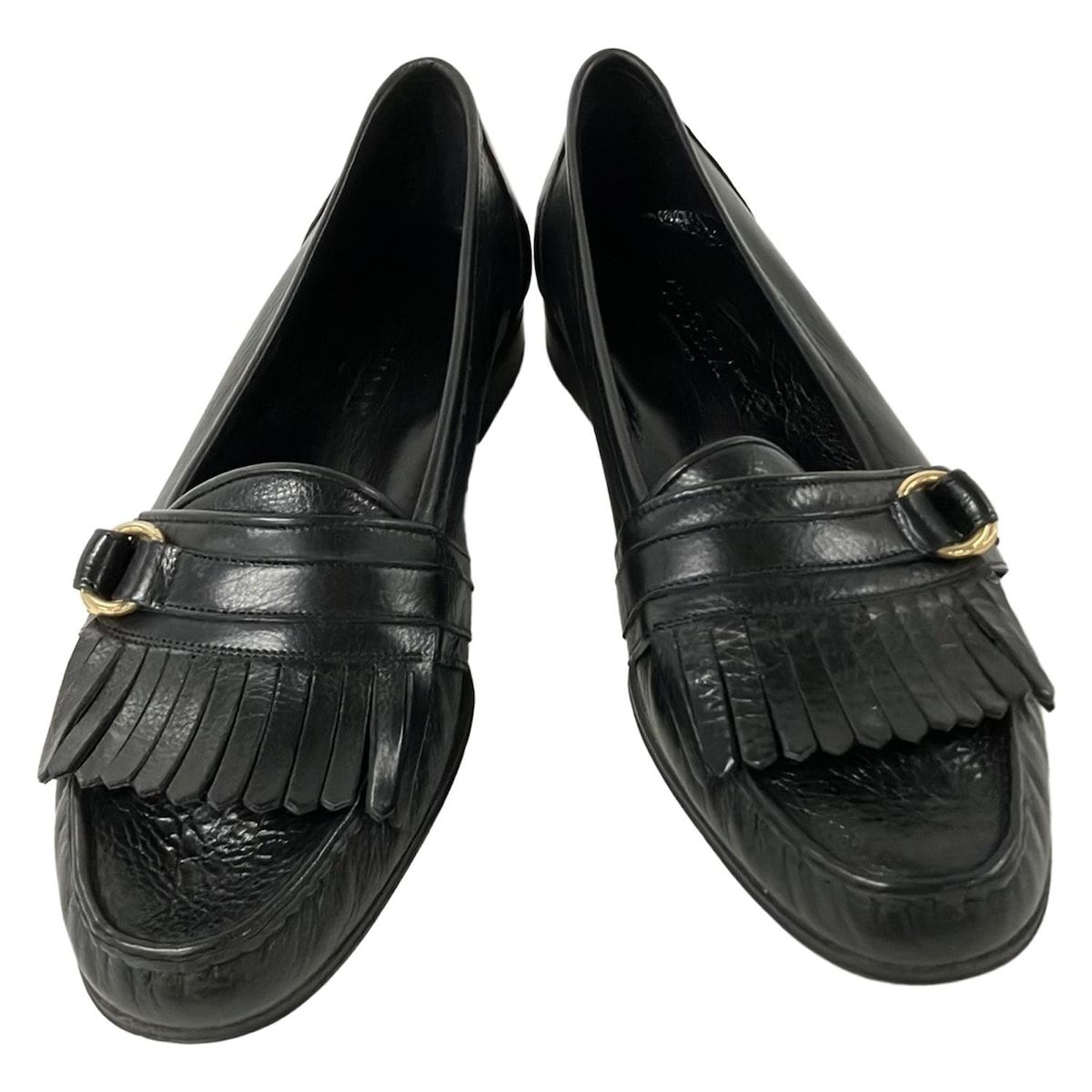 【美品】COLE HAAN 黒のレザー ローファー COLE HAAN(コールハーン) ローファー 8M レディース - 黒 レザー
