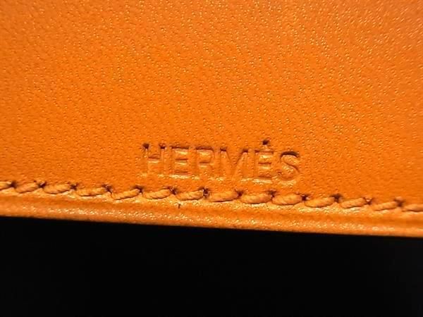HERMES エルメス 写真立て ミニ フォトフレーム - オレンジ系 レザー