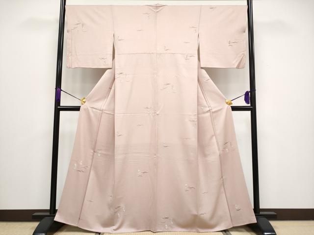 平和屋着物 上 小紋 総刺繍 兎 水柿色地 CYAA3109s5