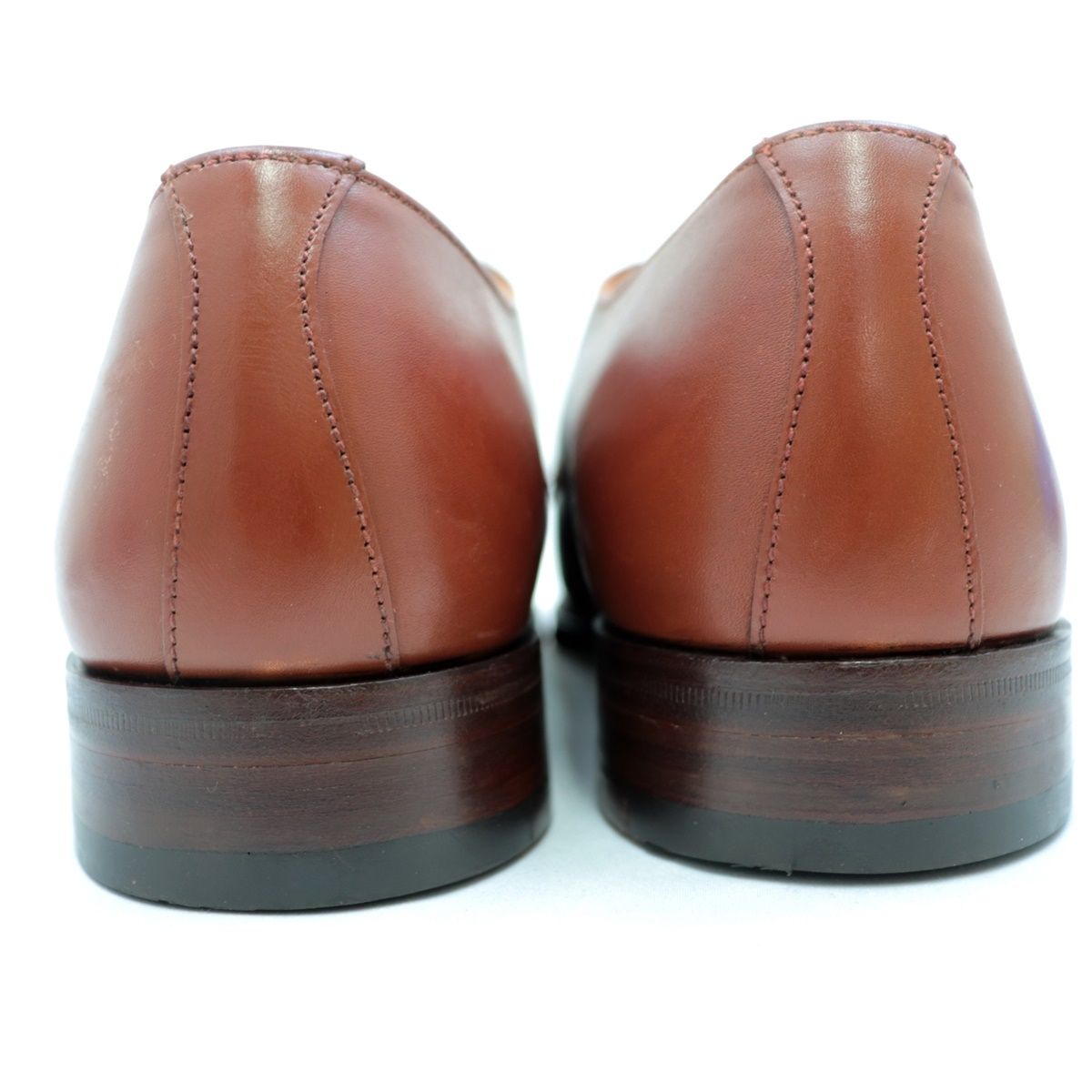 未使用 グレンソン Vチップレザーシューズ メンズ 茶 6.5D GRENSON