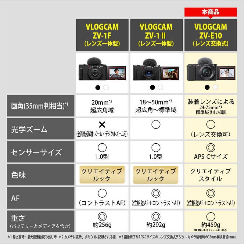 新品 未使用 未開梱】ソニー SONY ミラーレス一眼カメラ VLOGCAM ZV-E10 ダブルズームレンズキット ZV-E10Y B ブラック -  メルカリ