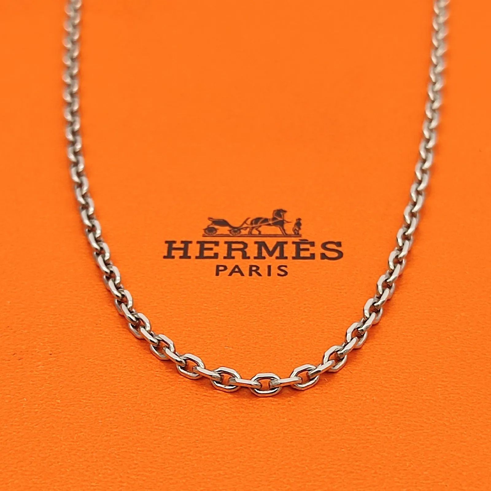 美品】HERMES エルメス チェーンネックレス SILVER シルバー925 50㎝ - メルカリ