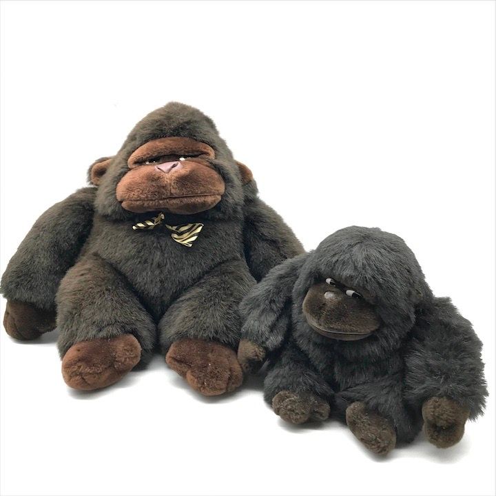 良品 HIROKUN HOUSE gorilla ゴリラ ぬいぐるみ 親子セット レトロ 蝶