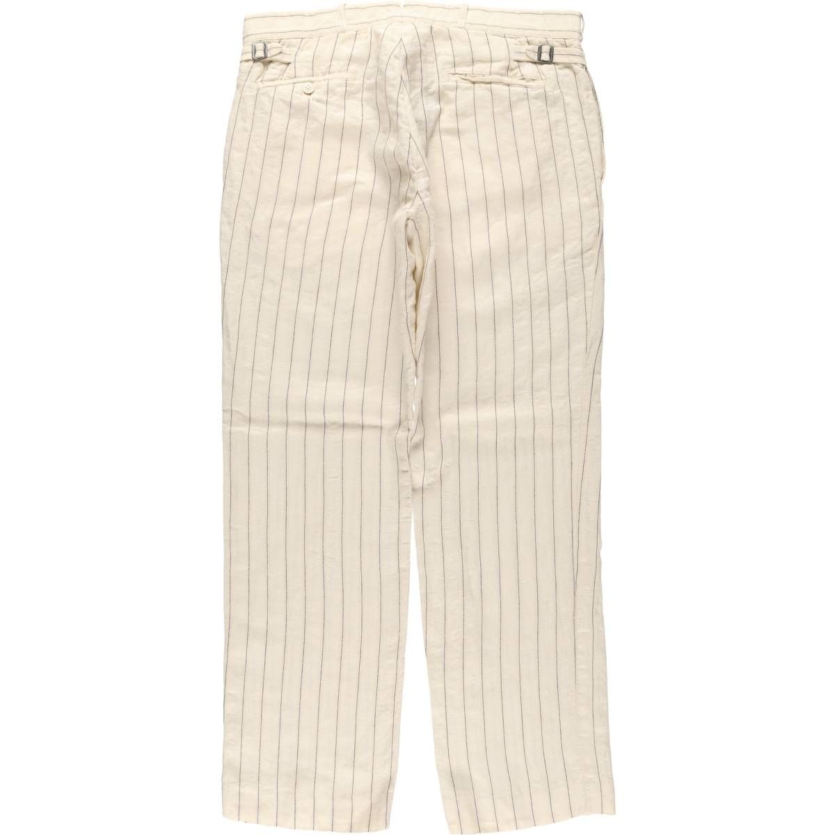 古着 ラルフローレン Ralph Lauren POLO by Ralph Lauren ストライプ柄 リネンパンツ スラックス メンズw35相当 eaa587001