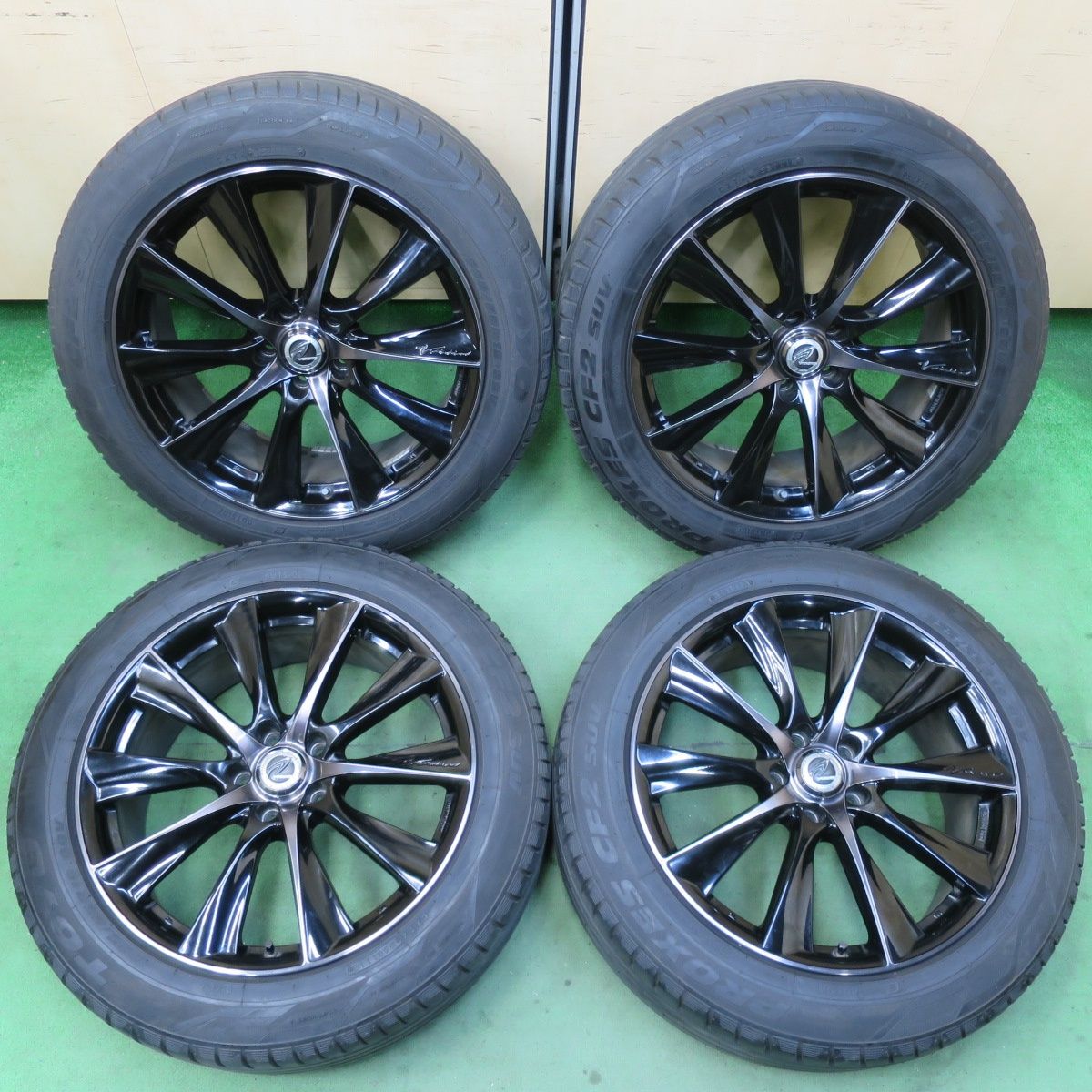 バリ溝 キレイ 9分 RAYS VERSUS BLACKLABEL Epyon 225|55R19 トーヨー プロクセス CF2 SUV レイズ ベルサス ブラックレーベル エピオン 19インチ PCD114.3|5H 5041201イノ