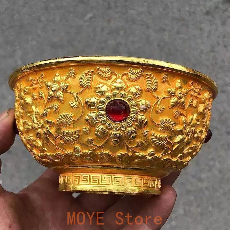 銅製 銅碗 花開富貴碗 装飾品 工芸品 美術品 置物zw0829