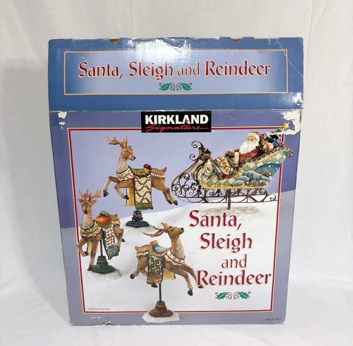トナカイとサンタのセット置物　コストコKIRKLAND メリークリスマス トナカイとサンタのセット置物 コストコKIRKLAND メリー