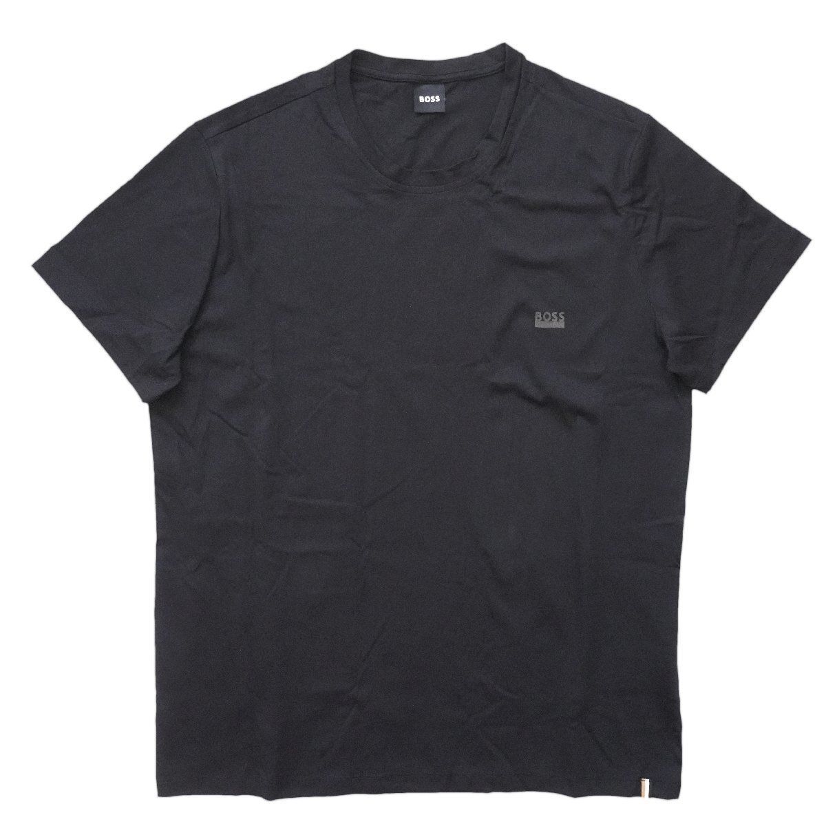 2025 BOSS ロゴ シグネチャーストライプ Tシャツ 黒 M ボス HUGO 2025◇最新作◇ BOSS ◇ボス◇ワンポイント BOSS ロゴ 裾