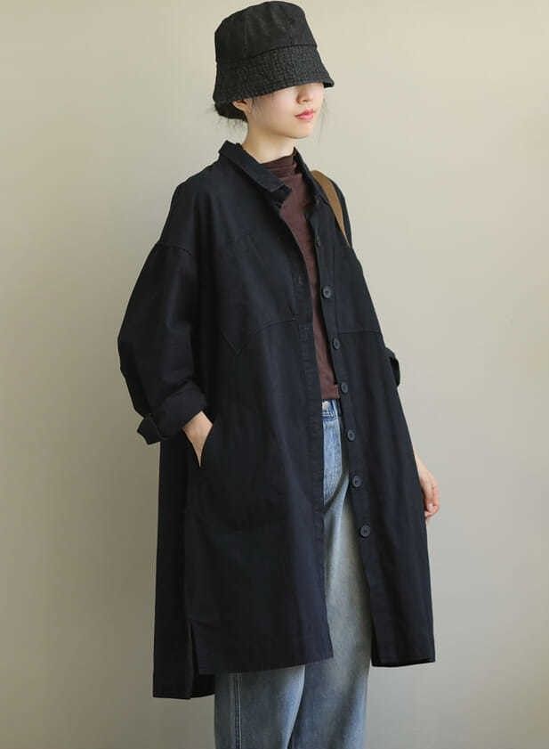 トゥモローランド ウール ツイード ステンカラーコート ロングコート