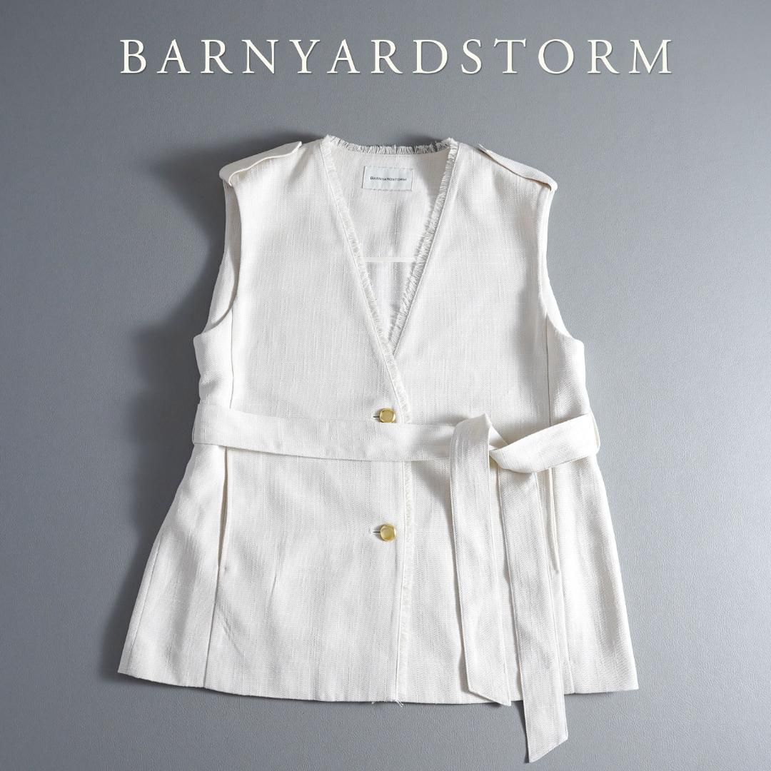 バンヤードストーム　ツイードベスト　ジレ 454y*美品 バンヤードストーム ツイード ベルト付き ジレ ベスト