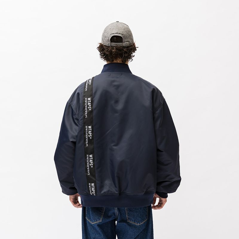 【ネイビー/L】WTAPS TEAM JACKET NYLON UT813