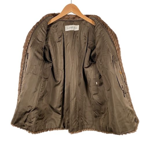 ミンクコート 毛皮 リアルファー MINK ブラウン 11号 L相当