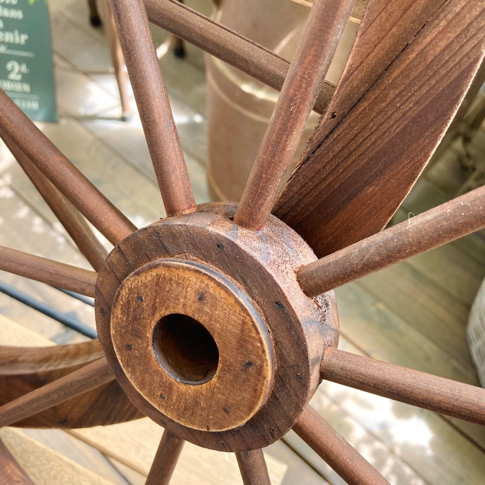 木製 アンティーク ガーデンホイール 車輪 70cm 【公式通販】