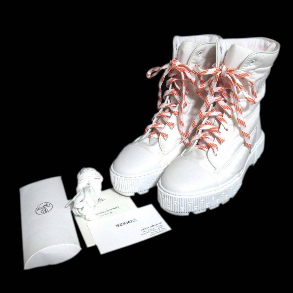 美品 HERMES エルメス Fresh フレッシュ ナイロン×レザー レース