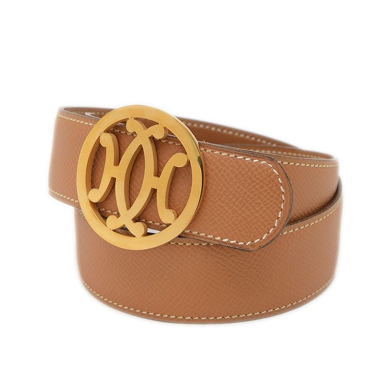 エルメス ダブルH ベルト エプソン ナチュラル ゴールド金具 S刻印 80