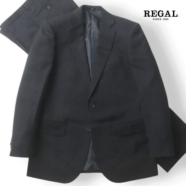 REGAL リーガル 総裏地 秋冬春 3シーズン 2つボタン シングルスーツ 紺 ネイビー A6 ￥58 400-
