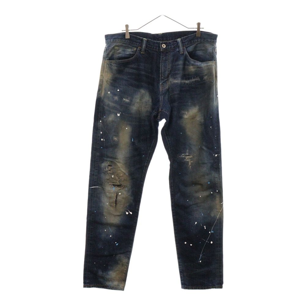 SEQUEL (シークエル) 21AW ×Fragment design DENIM PANTS フラグメント ダメージ ペイント加工 スキニー  デニムパンツ ジーンズ インディゴ SQ-21AW-PT-08 - メルカリ