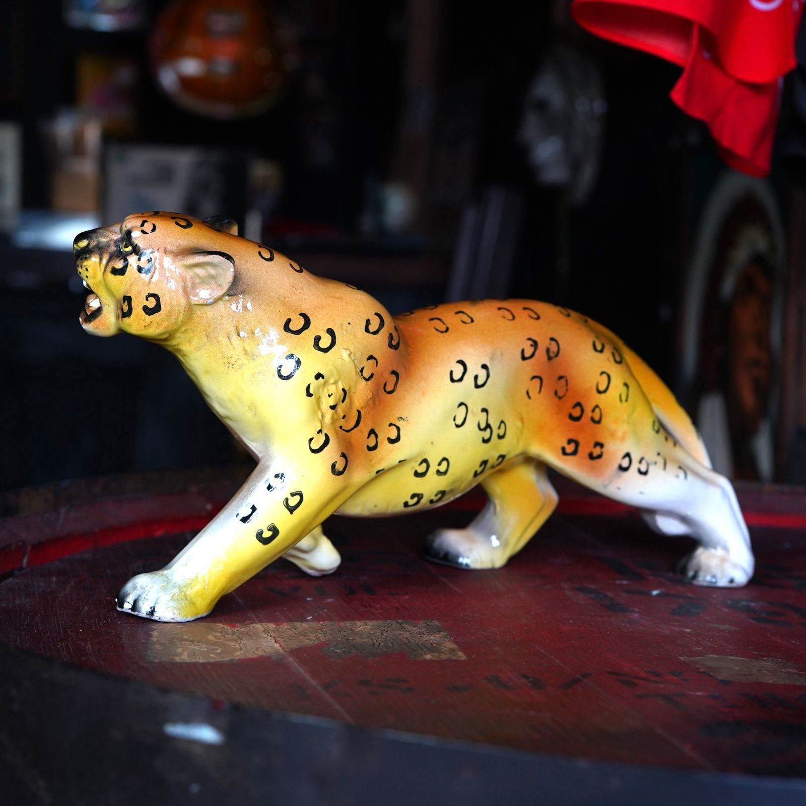 期待の 1950 s レオパード オブジェ ヴィンテージ ビンテージ ガレージ アメリカ雑貨