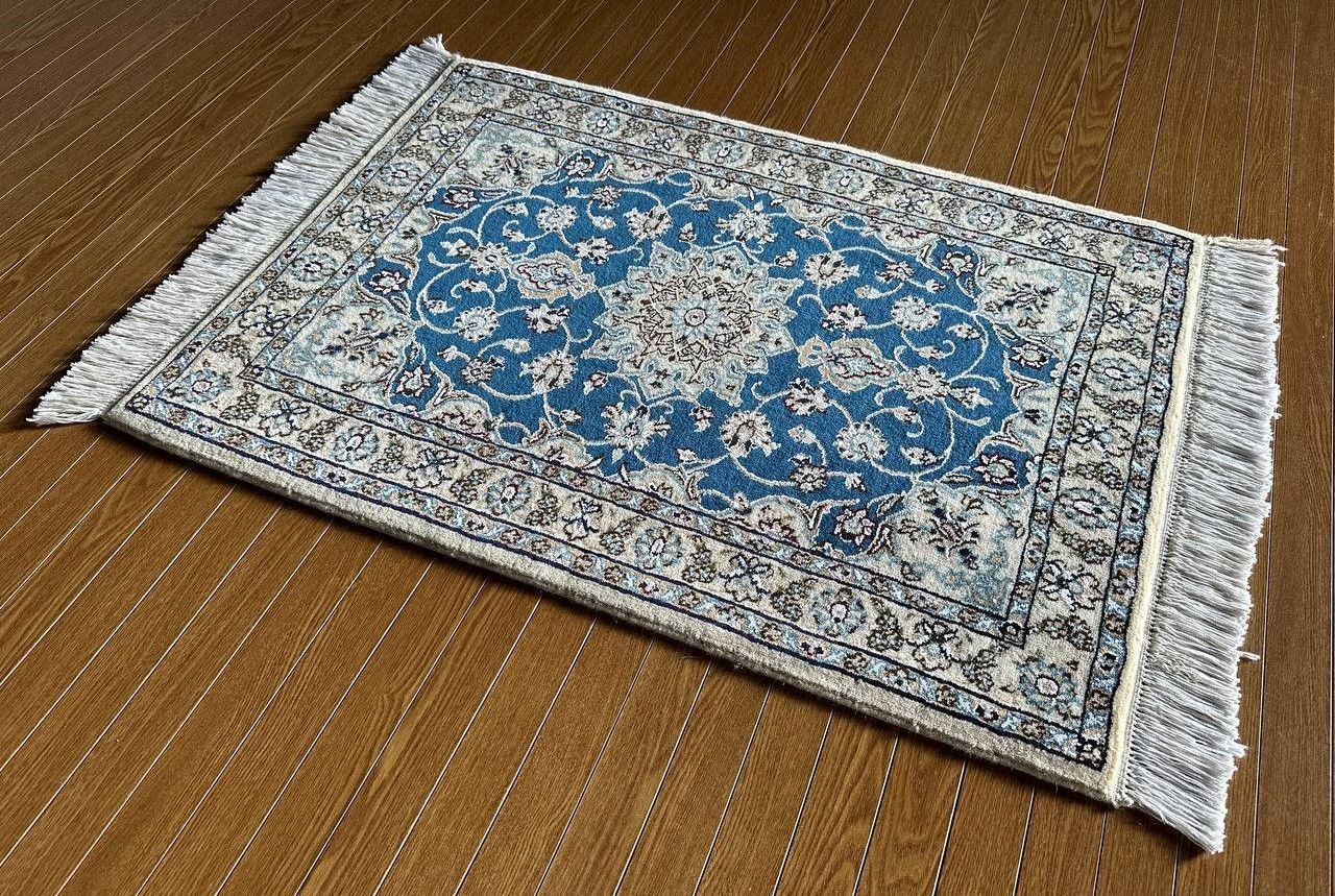 93×66】イラン直輸入☆ナイン産ペルシャ絨毯・カーペット・ラグ