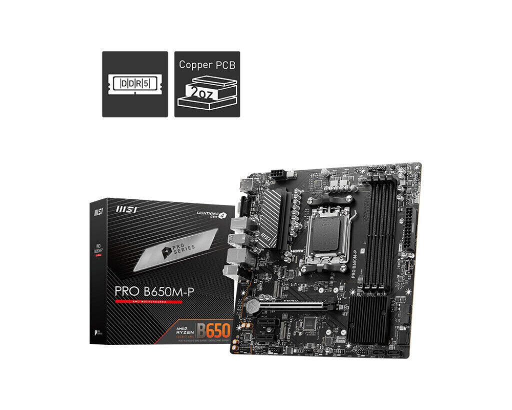 Msi PRO B650M-P am5 マザーボード DDR5 6000 マザーボード AMD Ryzen 5 7600|r5 7700x