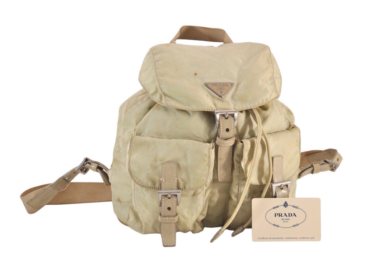 PRADA 巾着型 リュック ナイロン×革 PRADA プラダ ナイロン レザー