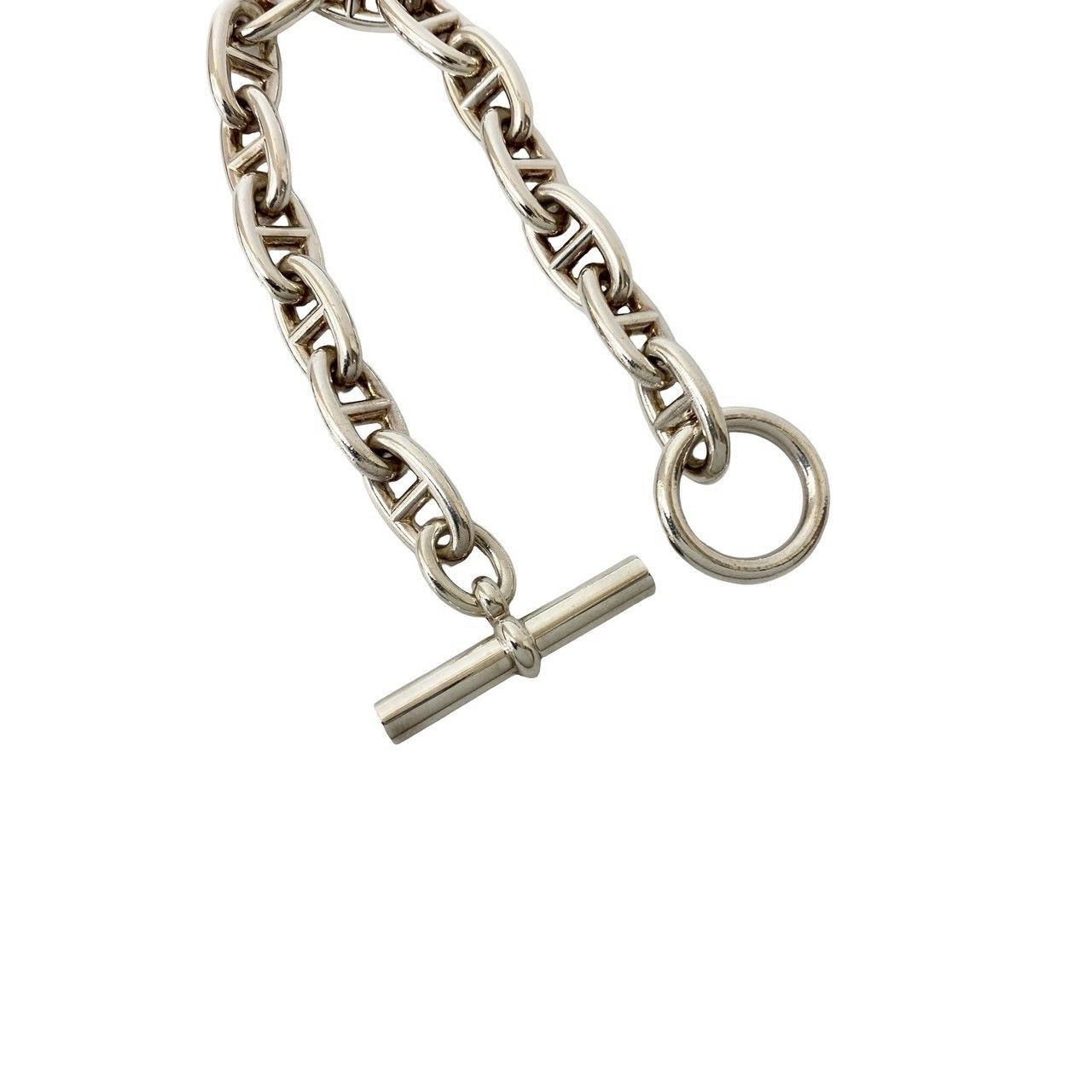 極美品箱付HERMES シルバーチェーンブレスレット 極 美品 箱付き HERMES エルメス シェーヌダンクル GM 14コマ