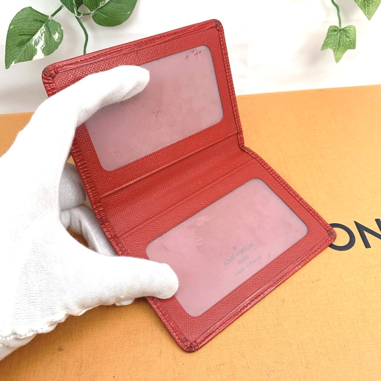 ルイヴィトン Louis Vuitton エピ 財布 定期入れ 赤 ルイヴィトン エピ