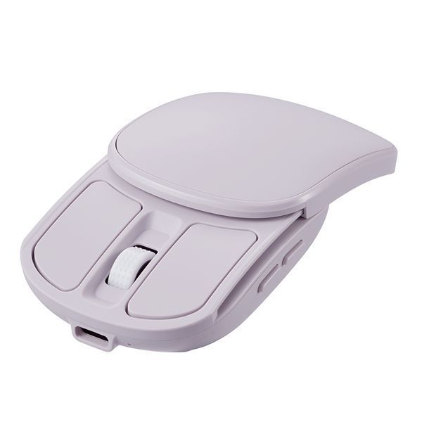 Digio2 無線充電スライド静音5ボタンBlueLEDマウス スモーキーピンク MUS-RKF235-P