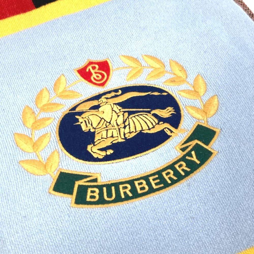 バーバリー フリンジ BURBERRYS 刺繍 チェック マフラー カシミヤ