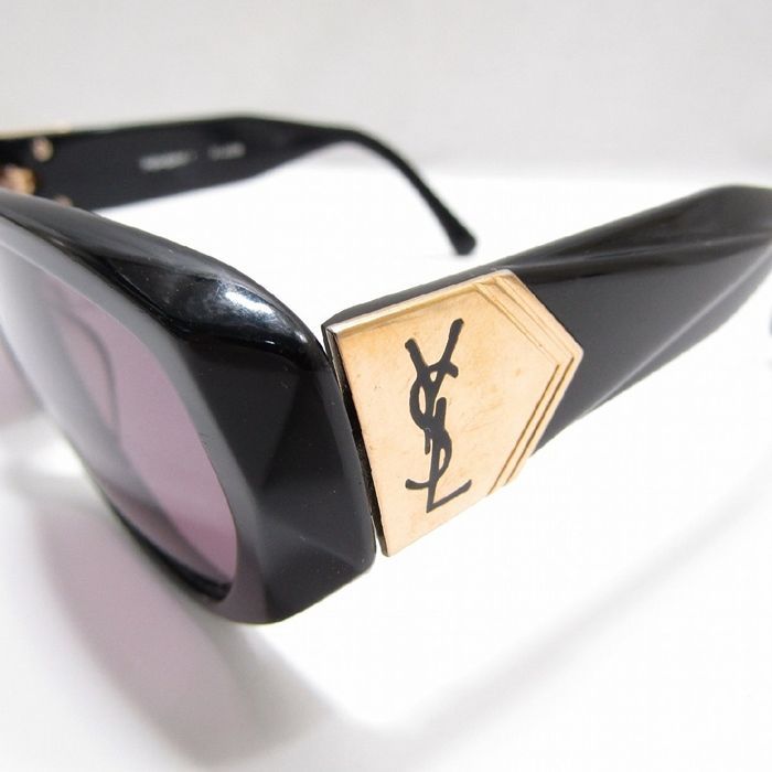 SAINT LAURENT サングラス 革ケース付き ブラック パープル系レンズ サンローラン サングラス SAINT LAURENT SL 492/K SUN-001