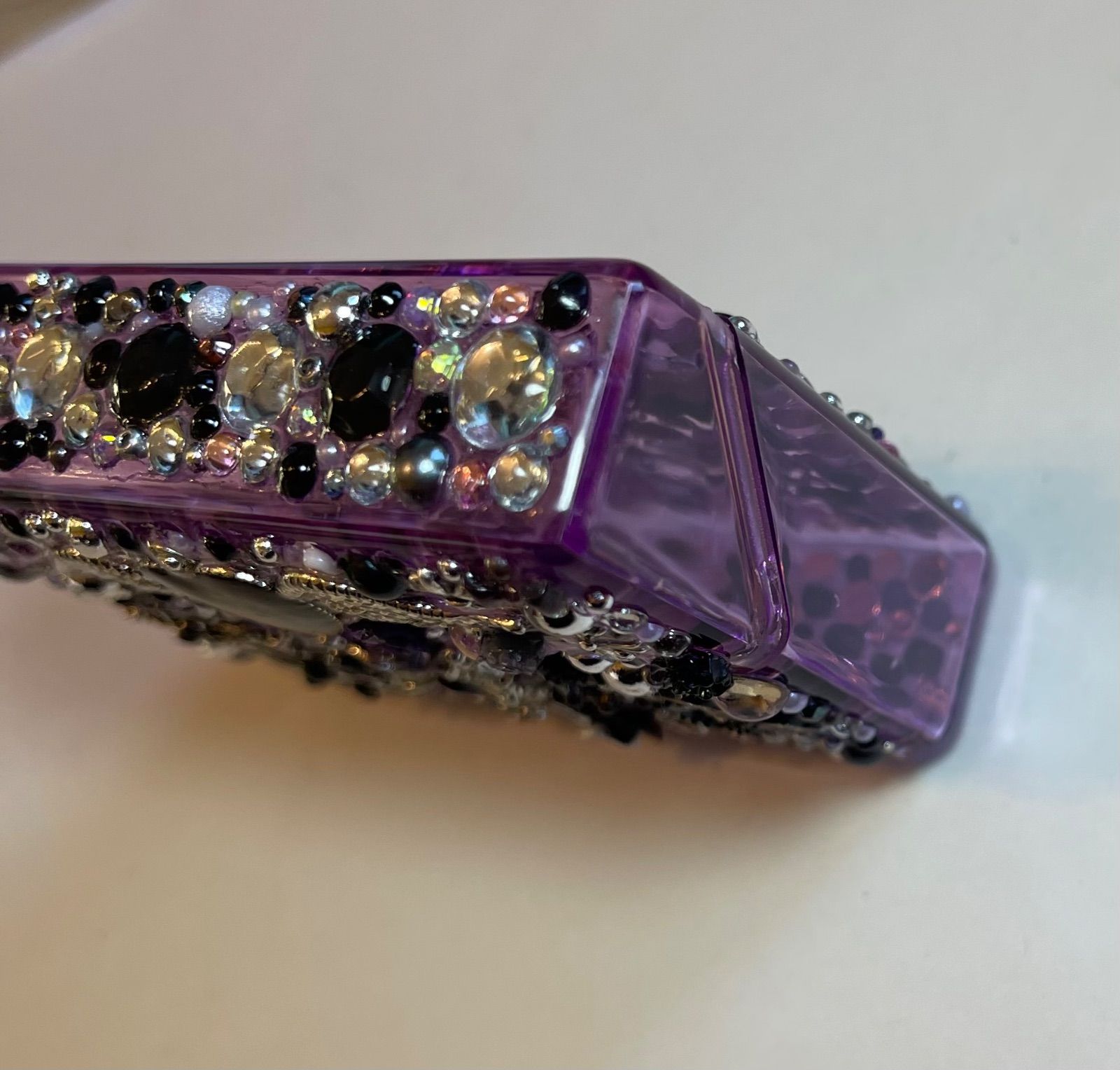 ★ iQOSケース デコ black×purple 【110】 ☆ iQOSケース デコ black×purple チャーム付き 【102】