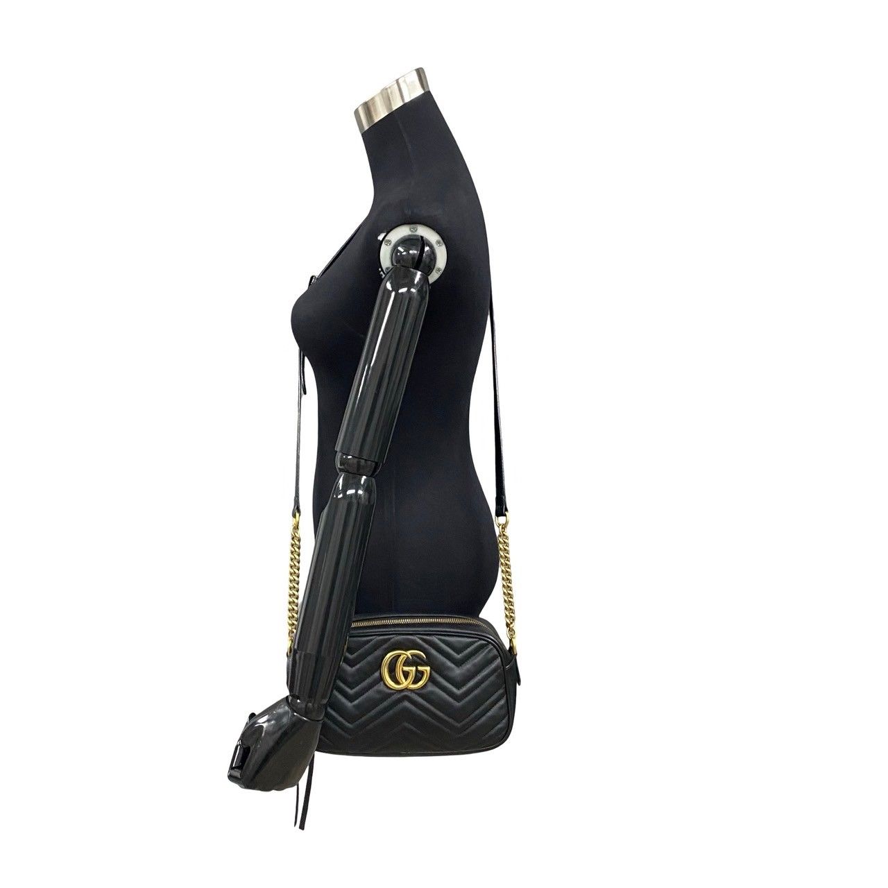 極 美品 GUCCI グッチ GGマーモント キルティング ロゴ 金具 レザー 本 