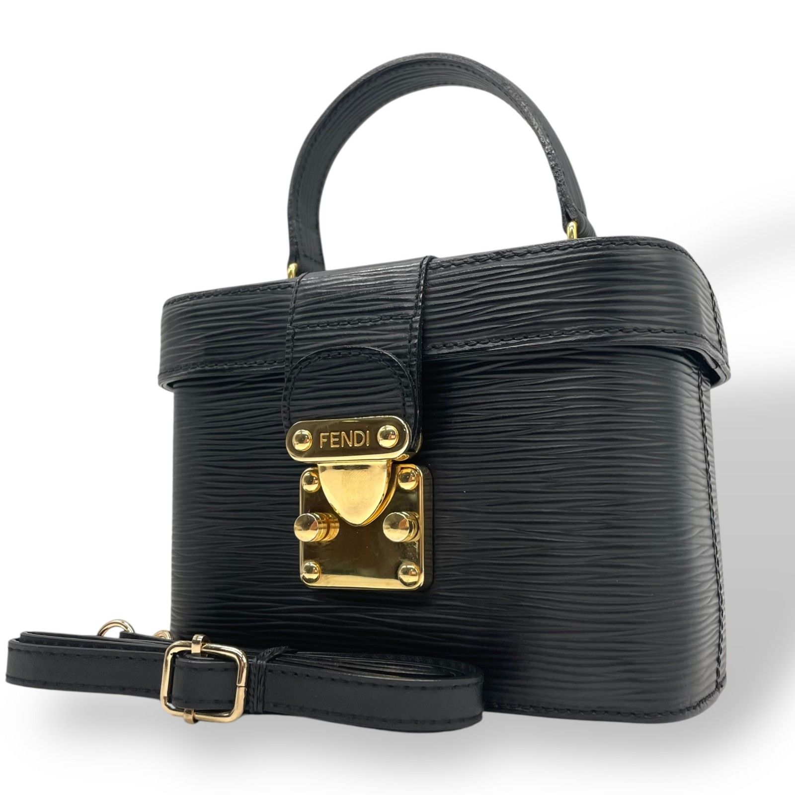 美品】FENDI フェンディ ヴィンテージ エピレザー 黒 ブラック