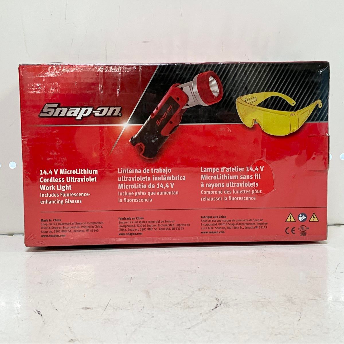 ЗЗSnap-on スナップオン 14.4V UVワークライト 保護メガネ 箱付