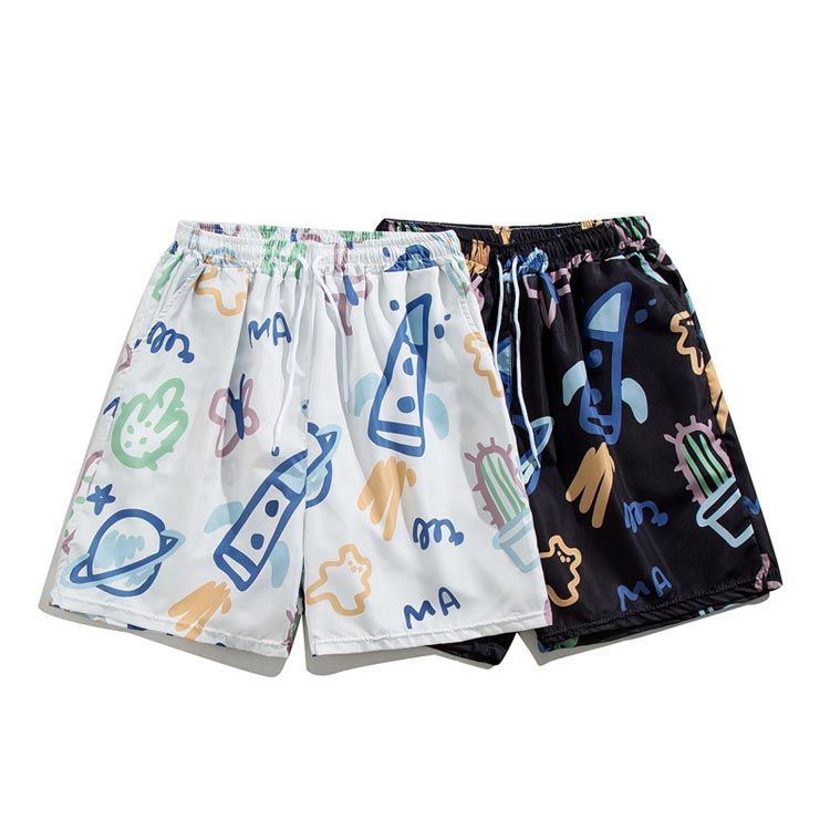 良品 COOTIE 総柄ショートパンツ ホワイト×ブラック XL アロハショーツ 24tro50004.jpg