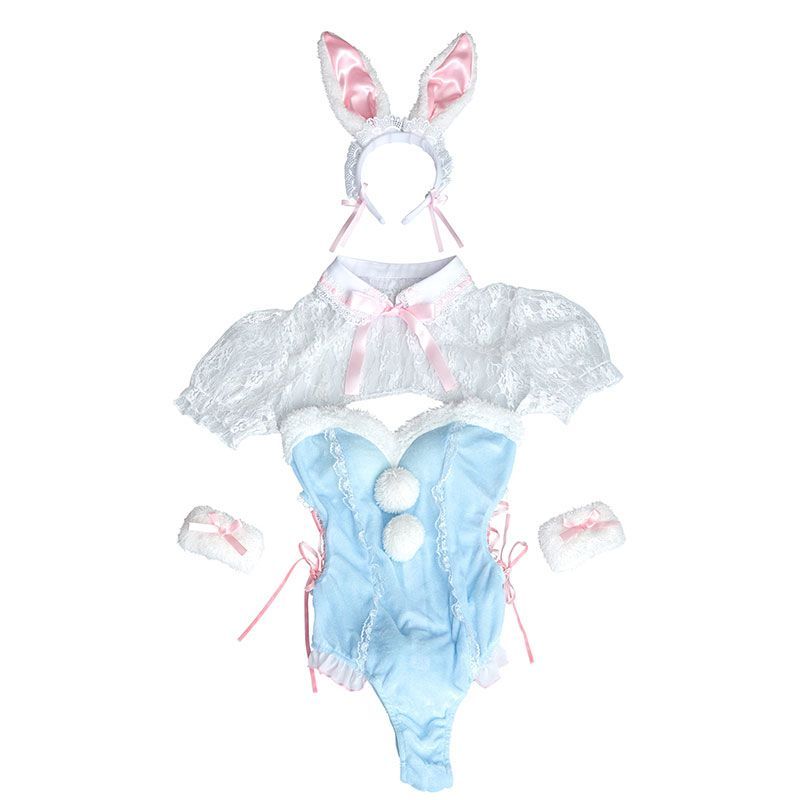 クリアストーン Clearstone コスプレ うさぎ イースター キャンディバニー レオタード レディース フリーサイズ ブルー/ピンク[candybunny-leotard]