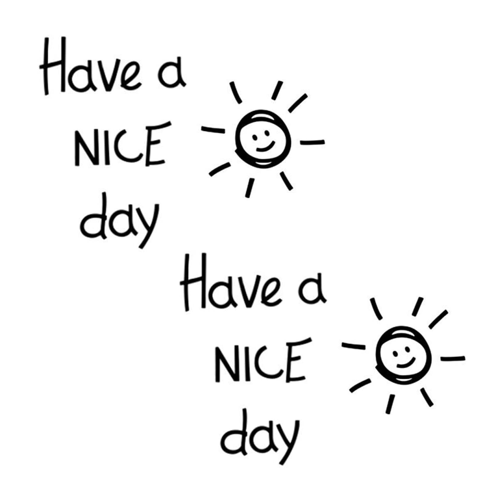 太陽 笑顔 スマイル 文字 壁飾りステッカー 28 x 16 cm セット 英字 黒 装飾ステッカー ウォールシール ウォールペーパー day ウォールデコ カフェ モダン nice おしゃれ 北欧 モノトーン a エレガント ステッカー have