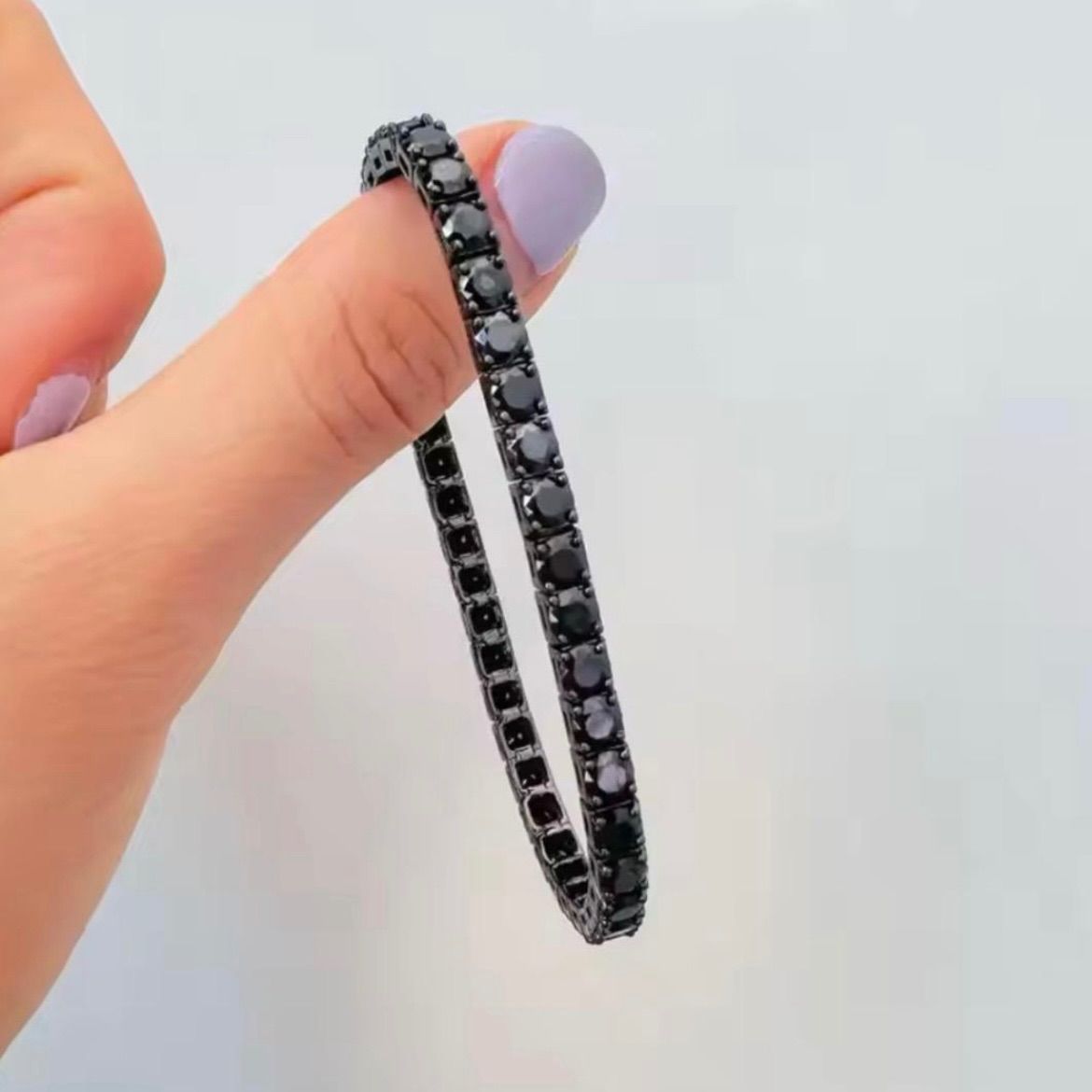 モデル ブラックモアサナイト×S925 テニスチェーンブレスレット｜GRA鑑定書付 WWW_SHINETEETH_COM