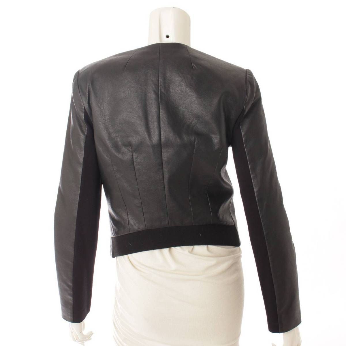 【ビーシービージーマックスアズリア】BCBG MAXAZRIA　ショート丈 レザージャケット ブラック 【中古】【鑑定済・正規品保証】110784