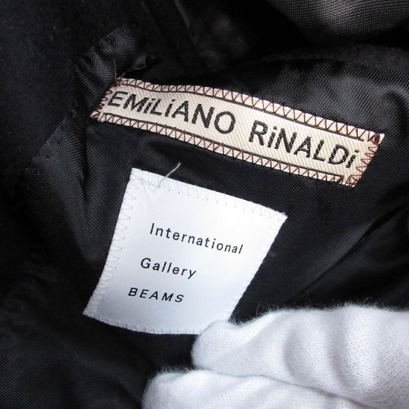 EMiLiANO RiNALDi × International Gallery BEAMS エミリアーノ リナルディ チェスターコート カシミヤ混  ブラック 黒 4671010703 - メルカリ