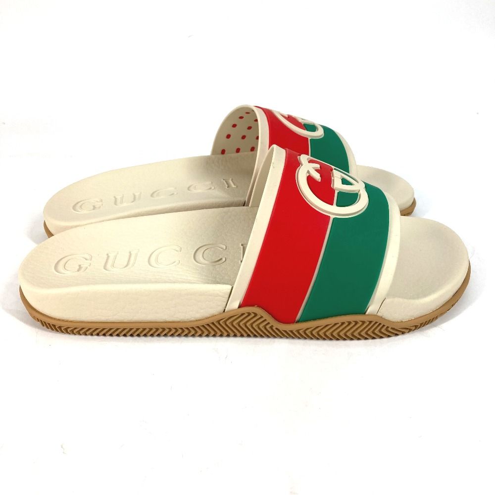 美品　グッチ GUCCI 575957 GG ラバー サンダル レッド メンズ 美品 グッチ GUCCI 575957 GG ラバー サンダル レッド メンズ