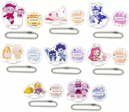 キーホルダー 全8種セット 「吸血鬼すぐ死ぬ×サンリオキャラクターズ ミニアクリルスタンドキーホルダー」