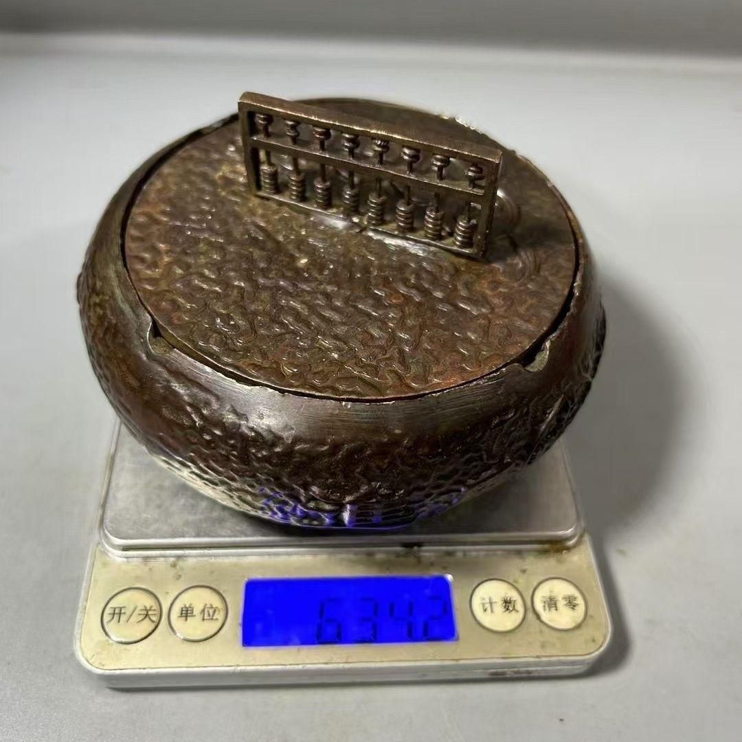 銅細工 招財進宝 灰皿 客間灰皿 装飾品 工芸品 美術品 置物