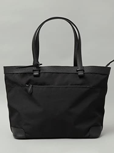 [シップス] バッグ シュリンクレザー × ファブリック コンビ トートバッグ メンズ 118433436 Black1