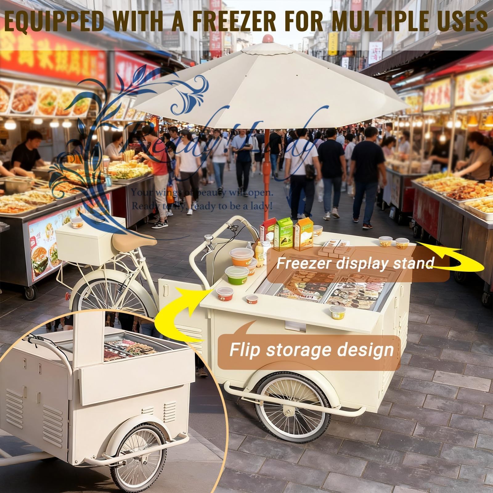 モバイル三輪車フードトラックジュース販売カート