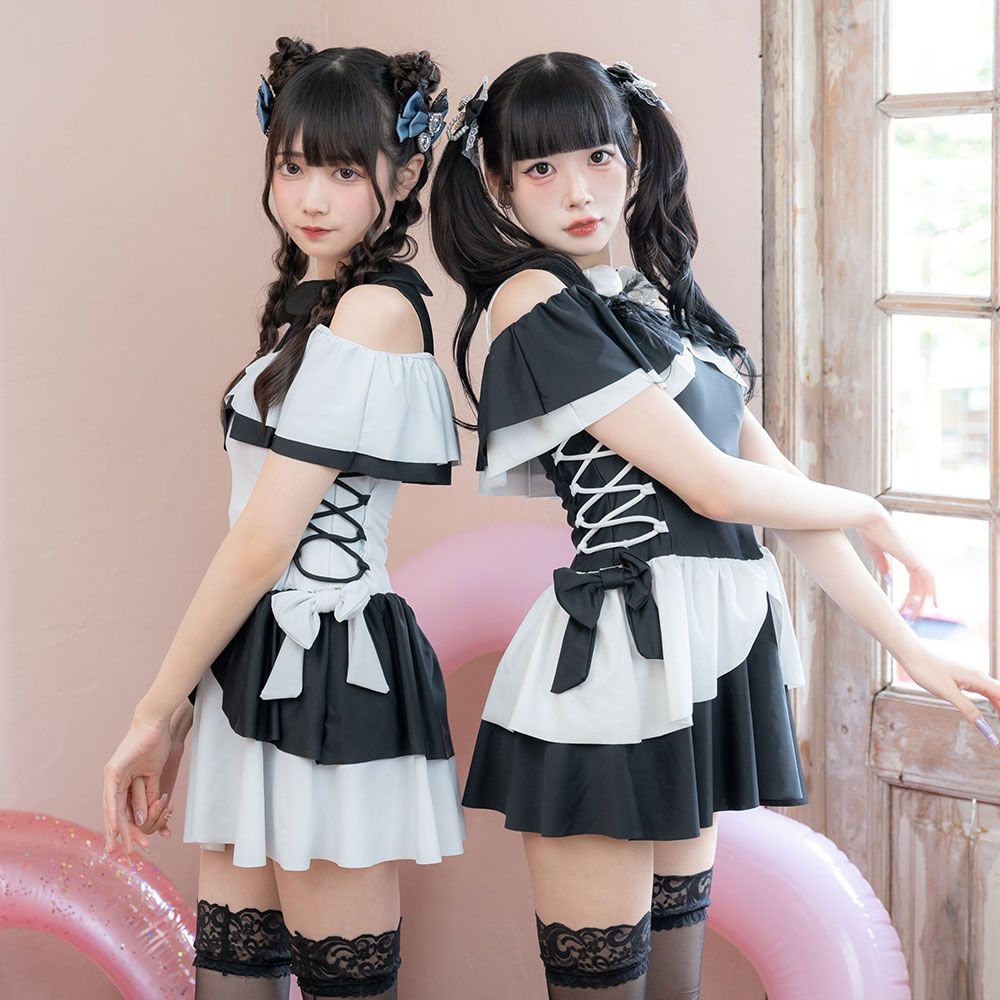 夢展望公式 [新品未使用] 魔法少女レースアップ水着 [パープル] 他