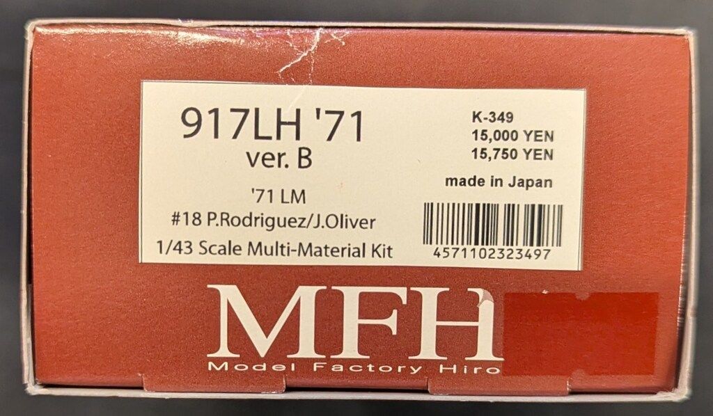 MFH|モデルファクトリーヒロ 1|43Scale Multi-material Kit 917LH 71Ver.B 71LM 18 P.Rodriguez|J.Oliver K-349