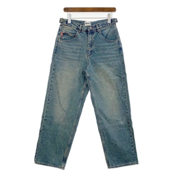 9090 King Logo Damage Buggy Denim キングロゴ デニムパンツ
