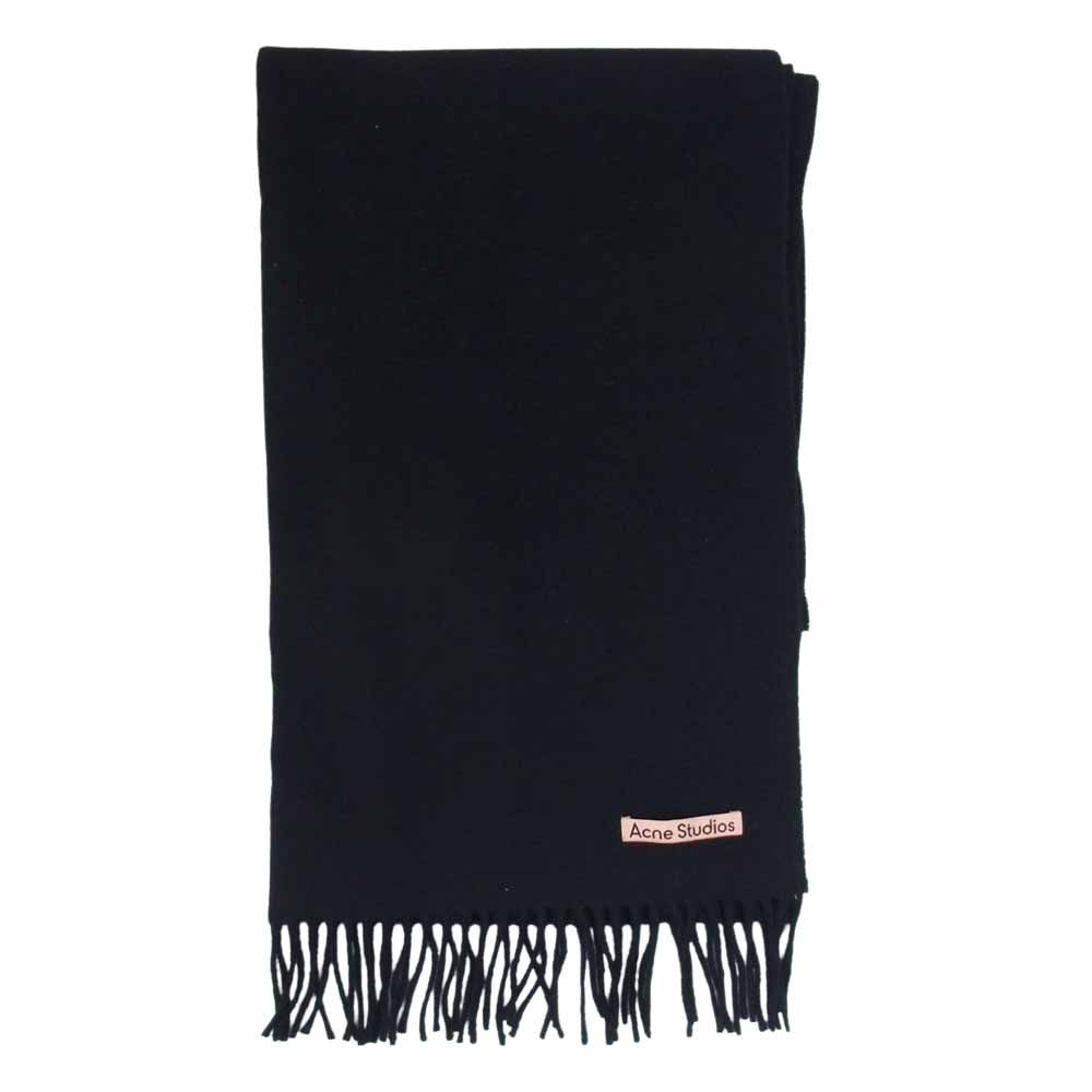 ◆未使用品◆ Acne Studios ヴァージンウール 大判マフラー　ストール ACNE STUDIOS アクネストゥディオズ ヴァージンウール ロゴ フリンジ